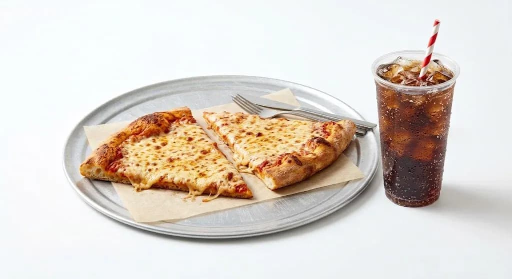 2 Slices Of Cheese Pizza And 20 Oz Beverage